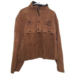 Black Stallion XXL 2XL Split Cowhide Leather Welding Cape Sleeve & Bib Jacket